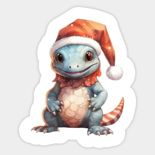 Gila Monster in Santa Hat Sticker